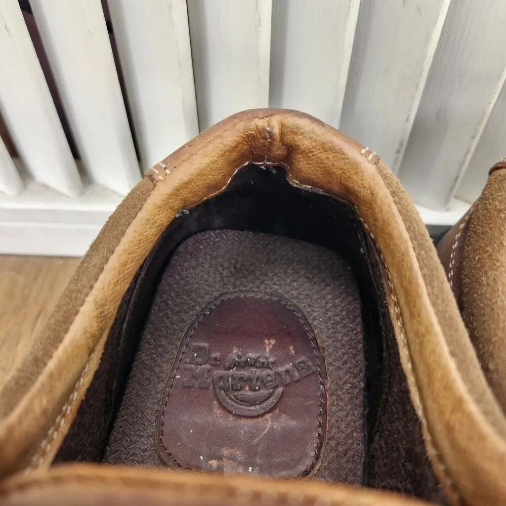VTG Dr Martens Jim Lace Up Sneakers Mens Size 6 Brown Leather Suede Shoes 8A98